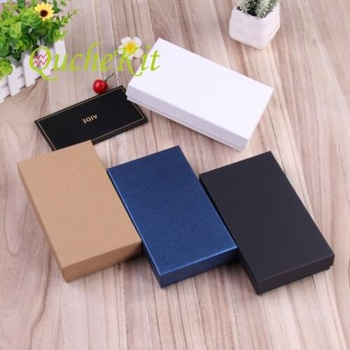 6PCS Kraft Paper Packaging Box For Jewelry Long Wallet Storage Container Box Luxury Christmas Gift Box