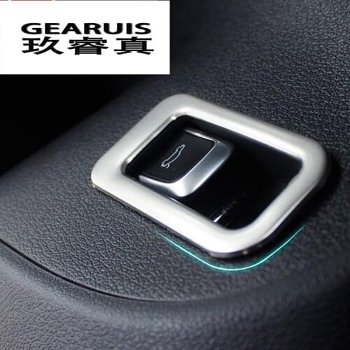 Car styling Trunk switch decorative frame sequin cover trim strips stainless steel carbon fiber sticker for Audi Q5 2009-2017