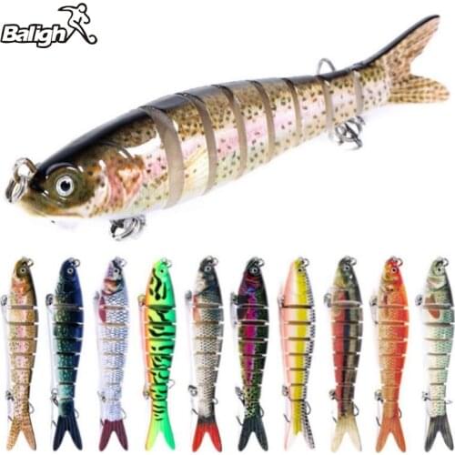 Balight Multi Jointed Fishing Lure Swimbait Lifelike Hard Bait Whih Fishing Hook Fishing Tackle 3D Artificial Lures