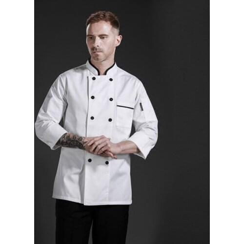 Free Shipping Chef Clothing 2018 Long Sleeve White Chefs Uniform Hotel Restaurant Cook Jacket Men & Women Chef Master Work Coat