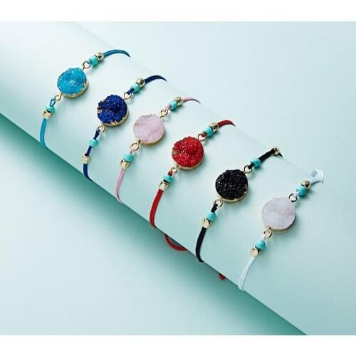 Paper Card Bracelet Resin Hand Woven Bracelet Girls Friendship Braided Bracelet String Wrap Bracelets Adjustable Beach Bracelets