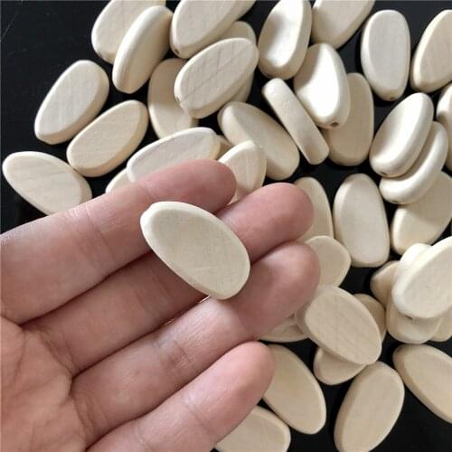 Natural Wood Beads Iregular Oval Shape Spacer Wooden Charms for DIY Bracelet Jewelry Making with Hole Unfinished Kids Findings