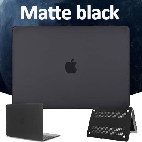 Laptop Case for Apple MacBook Air 13/11/Pro 13/15/16 /Macbook White A1342/Macbook 12" (A1534) Matte Black Hard Shell