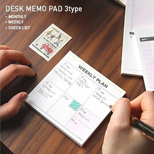 Weekly plan check list to do list korea stationery memo pad note paper capitales function planner memo pads