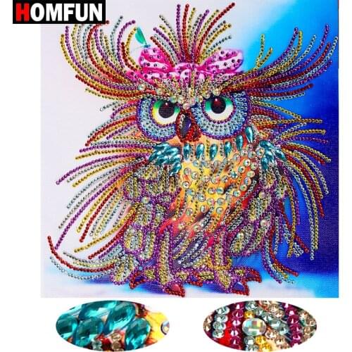 HOMFUN 5D Special Shaped Diamond Painting Cartoon Owl Handicraft Needlework 3d Drill 5D DIY Embroidery Decor Gift 24x24cm