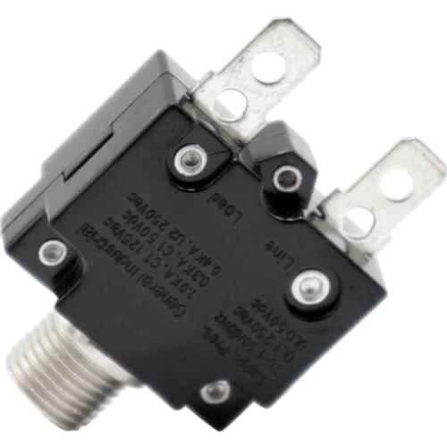 Push Button Reset Only Screw Terminals Resettable Circuit Breaker - 15 Amps Overload protection Prevent Excessive Current