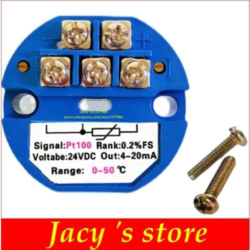 Integrated thermal resistance RTD pt100 temperature transmitter module 4-20MA isolation temperature sensor probe 0-10V 0-5V