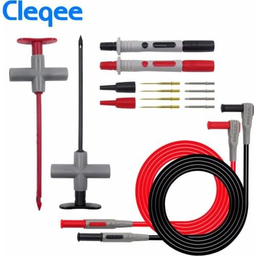 NEW Cleqee P1200B Multi-purchase puncture probe test lead kit 4mm banana plug test lead replaceable needle for test probe