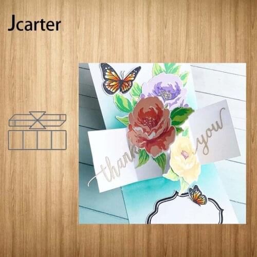 New Arrival Rectangle Folded greeting Card Metal Cutting Dies Scrapbooking Photo Album Decorative Embossing Paper Card Crafts