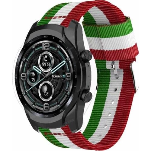 20MM 22MM Strap For Ticwatch Pro 2020/Pro 3 GPS/E2/S2 Smart Watch Band NylonStraps For TicWatch E Tic Watch 2 C2 Black Correa