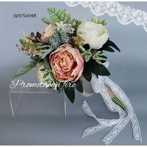 Pink Bouquet White Bridal Bouquets Peonies Wedding Bouquet Wedding Flowers Bridal Bouquets Wedding Accessories SPH079