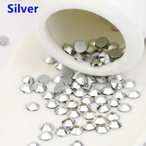 Silver Hematite Non Hot Fix Flatback Rhinestone for Dress Art Glitter Crystal Strass Stone Garment Clothes Sparkling Spangles
