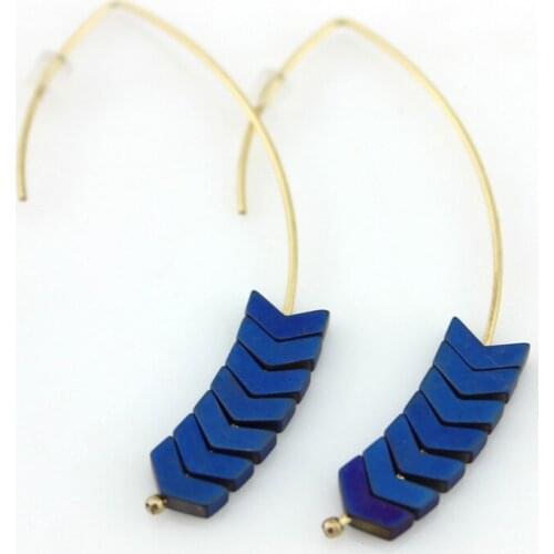 ZWPON 2020 Fashion Hematite Earrings for Women Bohemian Minimalism Geometric Natural Stone Earrings Female Jewellery Wholesale