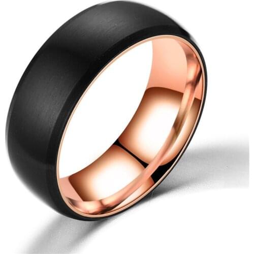 2019 new hot sale 8mm spherical stainless steel rotating black spherical brushed ring