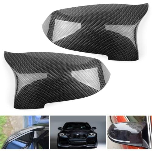Topteng Pair Carbon Fiber Side Rear View Mirror Cover Caps For BMW F10 F18 2014 2015 2016 Auto Accessorie Parts