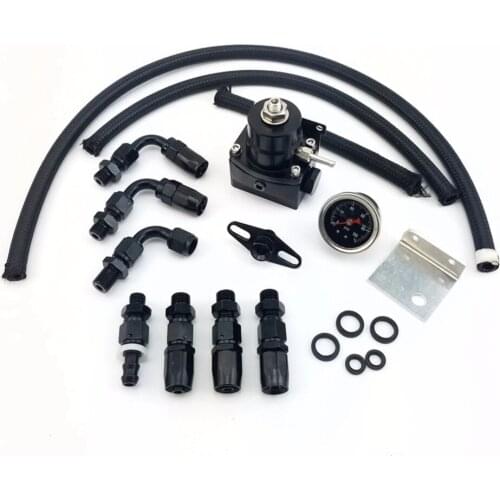 Universal Adjustable Fuel Pressure Regulator Gauge Kit with AN 6 Fitting End