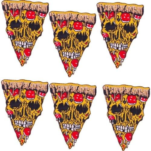 10Pcs/Set 2 Style Of Pizza Embroidery Patch For Clothing Sunglasses Patch Punk Embroidered Patches On Clothes Iron On Patches