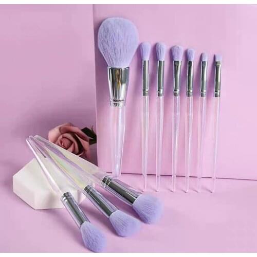 10PCS Purple Color Make Up Brushes Set with Pu Bag Powder Blush Eyebrow Eye Shadow Lip Brush Cosmetic Beauty Tools