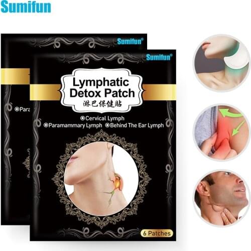 Sumifun 12/18pcs Lymphatic Detox Patch Lymphpads Medical Plaster Mammary Accessory Lymph Plaster Neck Anti-Swelling Herbs Stick