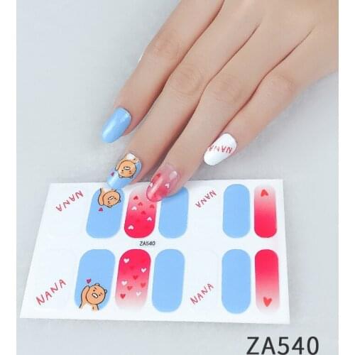 14 Stickers Smiley Plum Blossom Pattern Designer Womens DIY Self-Adhesive Full Coverage Nail Stickers Nail Art Decoration