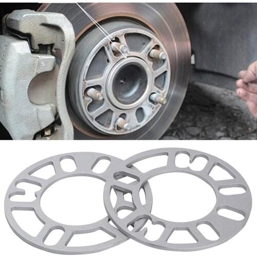 2/4Pcs 5mm Universal Aluminium Alloy Car Wheel Spacers Shims Plate Accessories