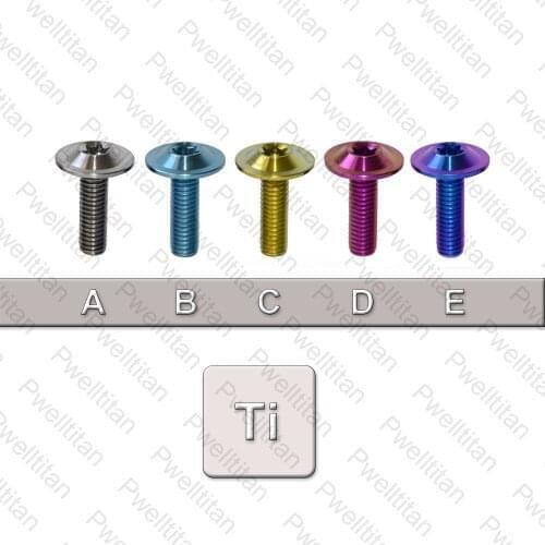 M6 X 15mm 20mm Titanium Brake Disc Bolts Torx Umbrella Head For Motorcycle Mountain Bike Part Fastening Alloy Screw GR5 2 PCS