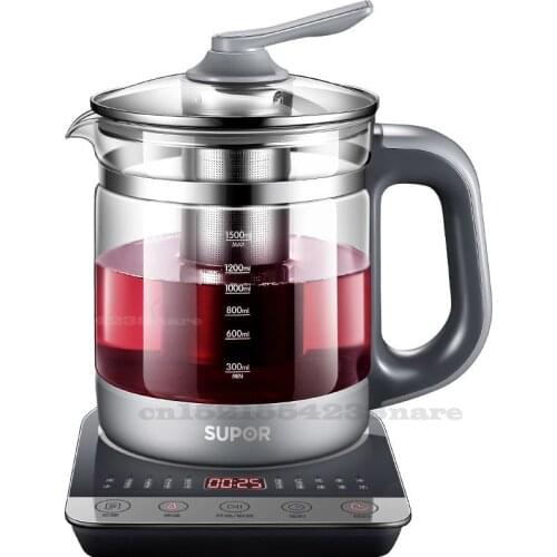 220V/1000W Electric Kettle High Borosilicate Glass Intelligent Health Care Teapot Home Flower Tea Cooker Boiling Water Teapot