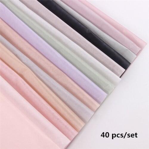 40pcs Korean Flowers Tissue Paper Packaging Gift Wrapping Neutral Florist Roll Wine Wrapping Paper Flower Bouquet Supplies