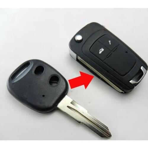 5PCS/lot For Chevrolet Aveo Lova Epica Modified Flip Folding Blank Remote Key Shell Case 2 Button Keyless Entry Fob Key Cover