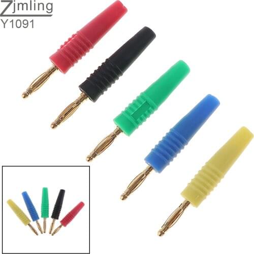 5pcs Audio Speaker Screw Banana Plugs Connectors 2mm Gold Plate Integration Type and Lantern Head for Power Supply Output