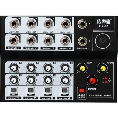8 Channel USB Jack Karaoke Audio Mixer Bluetooth Live Studio Sound Mixer