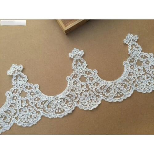 White cream rayon Material cording Lace DIY Wedding Dress Veil Lace 17cm Wide