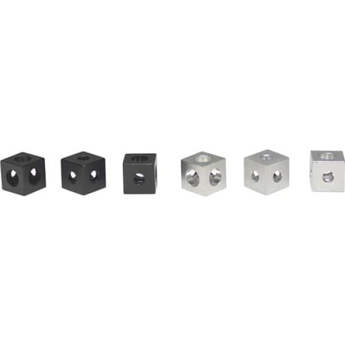 Black anodized three way cube corner connector for v-slot extrusions profile openbuild machine
