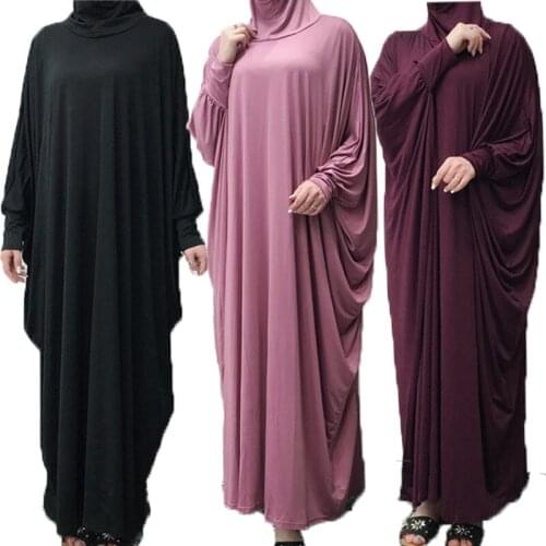 Eid Muslim Women Prayer Hijab Dress Garment Hooded Jilbab Abaya Long Khimar Full Cover Ramadan Gown Abayas Islamic Clothes Niqab