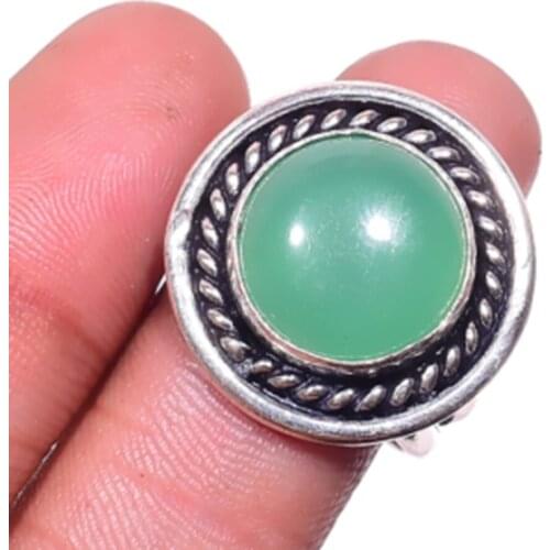 Chalcedony Ring Silver Overlay over Copper , USA SIZE:8.75 , R4585