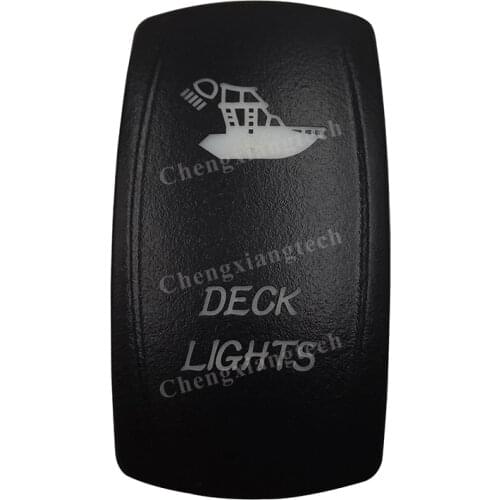 Car Boat Truck Backlit Swtich Cap- Laser Engraving - DECK LIGHTS -for Led Carling Arb Narva 4x4 RV Rocker Switch, Cover Only