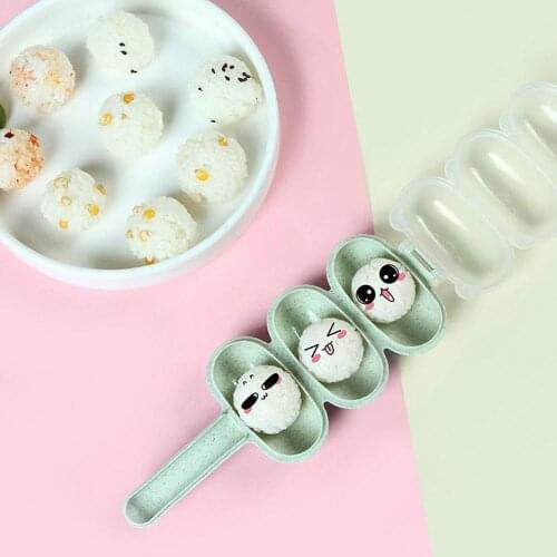 Cute Expression Rice Ball Shaker Maker DIY Hand-held Rice Ball Tool Sushi Maker with Rice Paddle Children Camping Lunch Maker