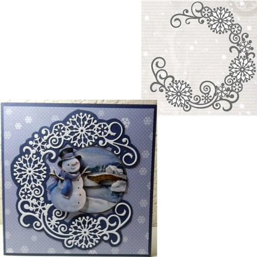 Fancy Snowflakes Wreath Die Cuts For Card Making Fancy Snowflakes Wreath dies scrapbooking metal cutting dies new 2019