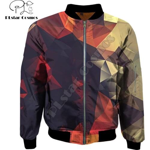 2019 Fashion Mens bomber jackets Galaxy space Geometric patterns Printed 3d Zip Long Sleeve Pullover Unisex Zipper jacket