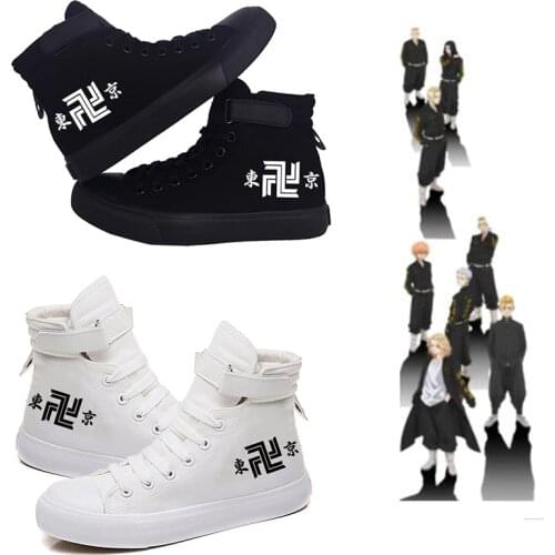Tokyo Revengers Anime Cartoon Students High Help Cosplay Cos Shoes Fashion Canvas Shoes Casual Comfortable Men and Women College