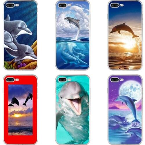 92H dolphins in the reef Soft TPU Silicone Cover Case For Apple iPhone 6 6s 7 8 plus Case