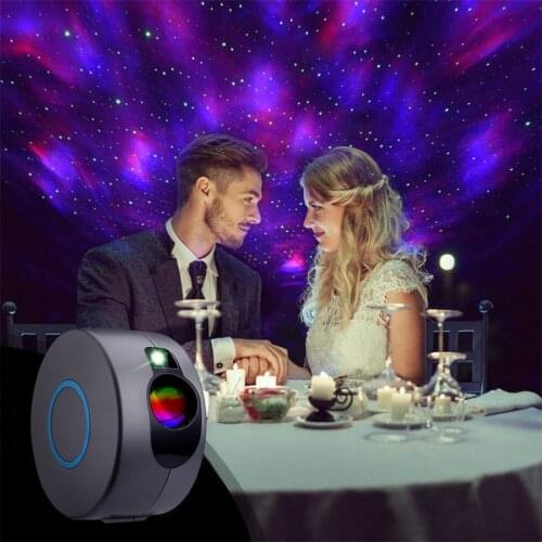 NEW Laser Galaxy Starry Sky Projector Rotating Water Waving Night Light Led Colorful Nebula Cloud Lamp Atmospher Bedroom Decor B