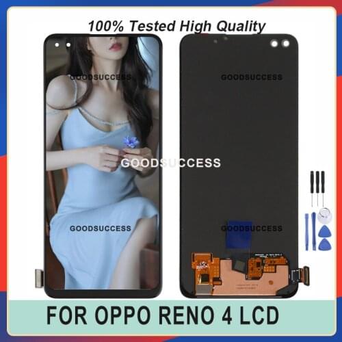 Original 6.43'' For OPPO Reno4/Reno4 Lite CPH2125 LCD Display Touch Screen Panal Glass Assembly Repair Part