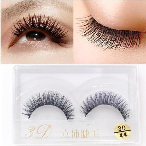 1 pairs 3D Mink Lashes Natural False Eyelashes Dramatic Fake Eyelash Volume Silk Extension Makeup Eyelashes Lashes W3P2
