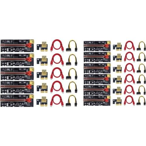 Riser 009C Plus PCI-E PCIE Riser for Video Card PCI Express Adapter Molex 6Pin SATA to USB 3.0 Cable X1 X16