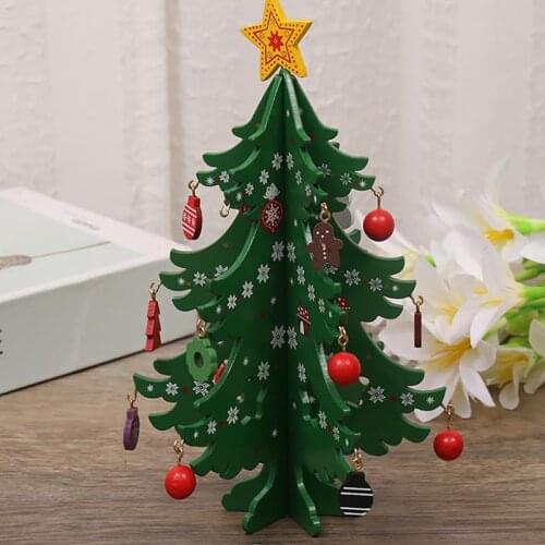 Christmas Tree Childrens Handmade DIY Stereo Wooden Christmas Tree Scene Layout