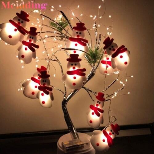 Christmas Snowman LED String Fairy Light Garland Christmas Christmas Tree Hanging Ornaments Lighting Xmas Home Decor New Year