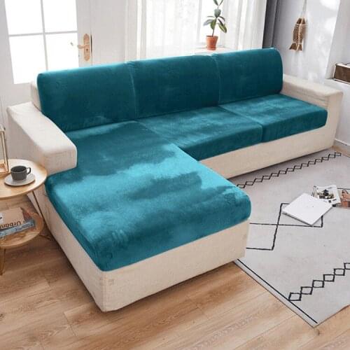 Thick Sofa Cushion Cover Elastic Furniture Protector Sofa Seat Cushion Slipcover Solid Color 4 colors
