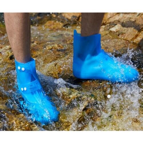 Outdoor Waterproof Shoes Cover Anti Slip Wear-resistant Rain Boots Thick Silicone One Piece Water Mud Shoes Protector Rain Shoes