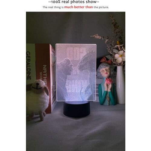 USB 3D Picture Lamp LED Night Night King Kong Gorilla DVA Smart Phone Control Color Changing Nightlight Childrens Room Gifts